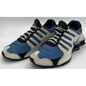 Rare Vintage Nike Shox NZ 305618-445 White Light Blue Navy Shoes Mens Size 10